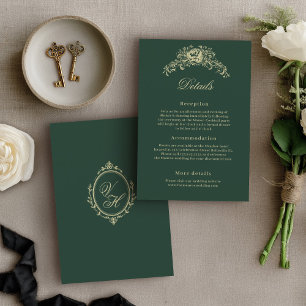 Tarjeta De Recepción Detalles Elegantes de Herencia de una Boda de la E