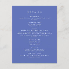 Tarjeta De Recepción Detalles elegantes de la coordenadas de perwinkle