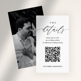 Tarjeta De Recepción Detalles elegantes del Boda de código QR