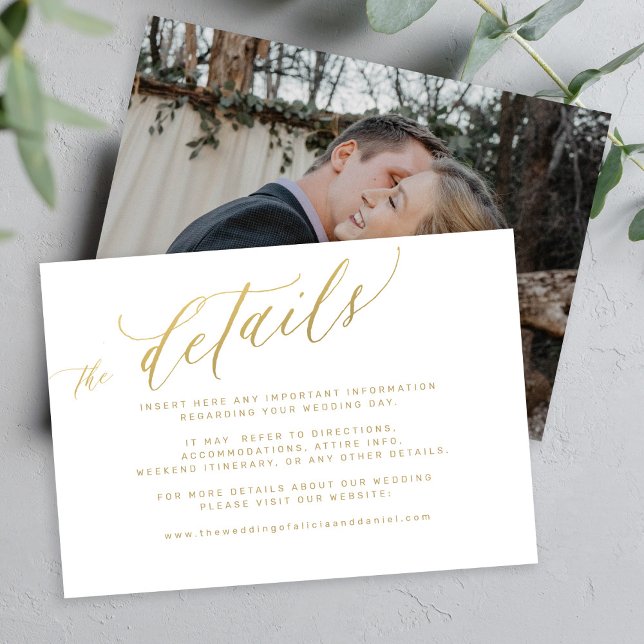 Tarjeta De Recepción Detalles elegantes del boda de guiones de caligraf (Subido por el creador)