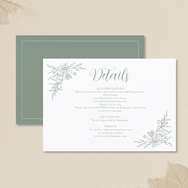 Tarjeta De Recepción Detalles elegantes del Boda de la sabana del monog (Subido por el creador)