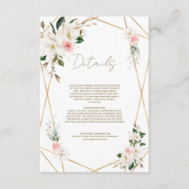 Tarjeta De Recepción Detalles elegantes del Boda de oro de Magnolia bla
