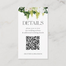 Detalles elegantes del Boda de verde de código QR