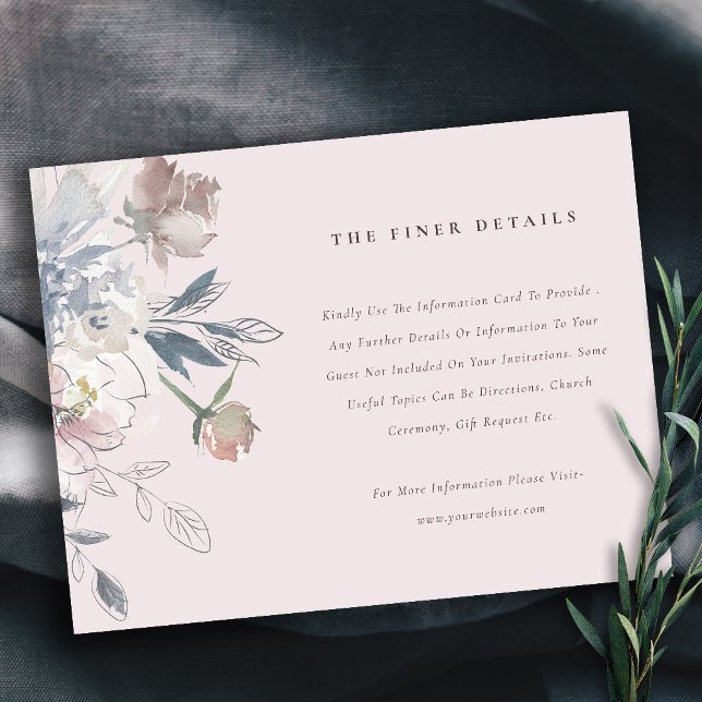 Tarjeta De Recepción Detalles elegantes del Boda floral de acuarela de  (Subido por el creador)