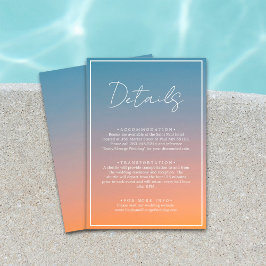 Tarjeta De Recepción Detalles elegantes del Boda naranja azul moda