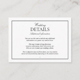 Tarjeta De Recepción Detalles elegantes del guión clásico blanco negro
