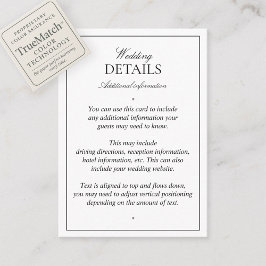 Tarjeta De Recepción Detalles elegantes del guión clásico blanco negro