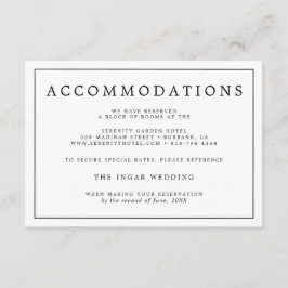 Tarjeta De Recepción Detalles elegantes Minimalistas de Boda blanco y n