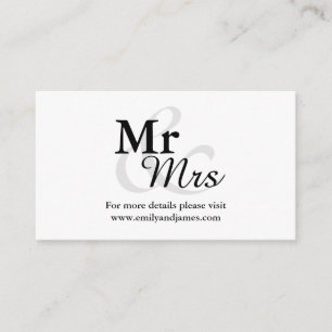 Tarjeta De Recepción Detalles elegantes simples de la boda de la
