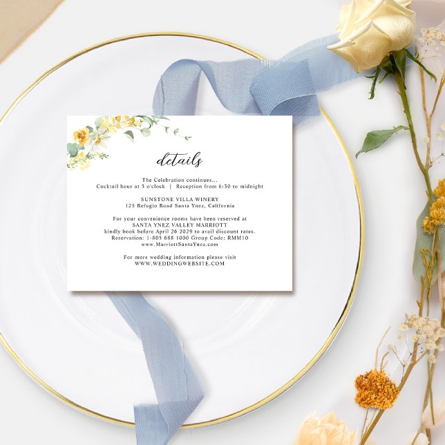 Tarjeta De Recepción Detalles elegantes y delgados Bodas florales amari (Subido por el creador)