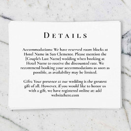 Tarjeta De Recepción Detalles elegantes y modernos de Boda