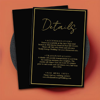 Tarjeta De Recepción Detalles Elegantes Y Modernos Del Boda De Moda Neg