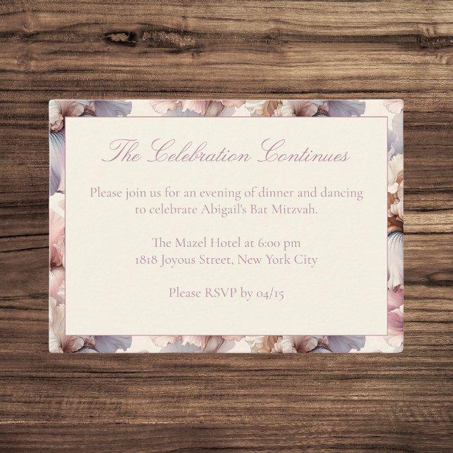 Tarjeta De Recepción Detalles elegantes y modernos del Fiesta de Rubor  (Subido por el creador)