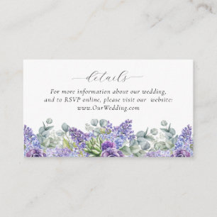 Tarjeta De Recepción Detalles en línea del Boda Purple Floral