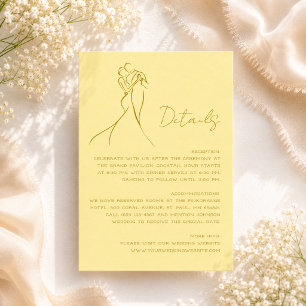 Tarjeta De Recepción Detalles encantadores de una boda amarilla moderna