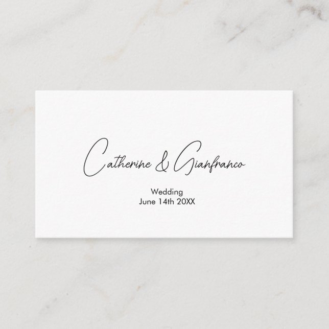 Tarjeta De Recepción Detalles esenciales y elegantes del boda de código (Anverso)