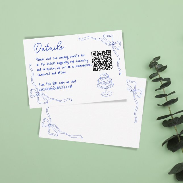 Tarjeta De Recepción Detalles exclusivos del código QR francés de mano  (Subido por el creador)