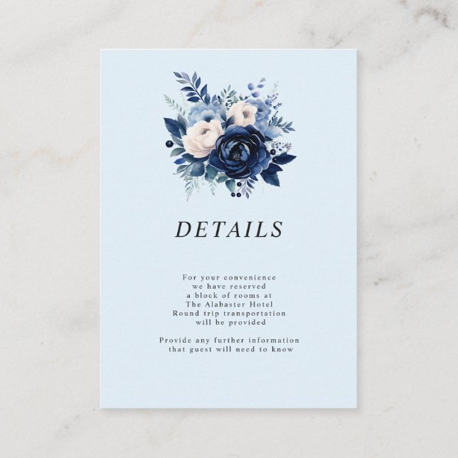 Tarjeta De Recepción Detalles/exploración para compartir flores de Boda (Reverso)
