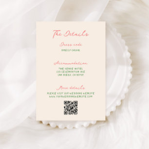 Tarjeta De Recepción Detalles extravagantes del Boda manuscrito