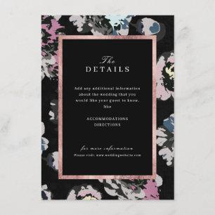 Tarjeta De Recepción Detalles florales abstractos de boda clásica moder