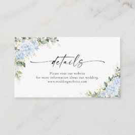 Tarjeta De Recepción Detalles Florales de Hortensia Azul Incluido