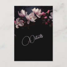Detalles florales negros de flor de Magolia 3D