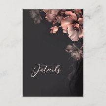 Detalles florales negros metálicos brillantes rosa