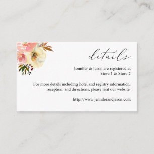 Tarjeta De Recepción Detalles Florales Rosa y Amarillo Candy SM