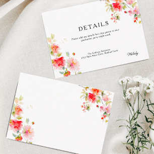 Tarjeta De Recepción Detalles Florales Rosados y Naranjas Graduación