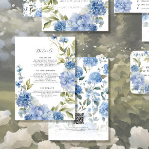 Tarjeta De Recepción Detalles Florales Silvestres Elegantes de Verano A