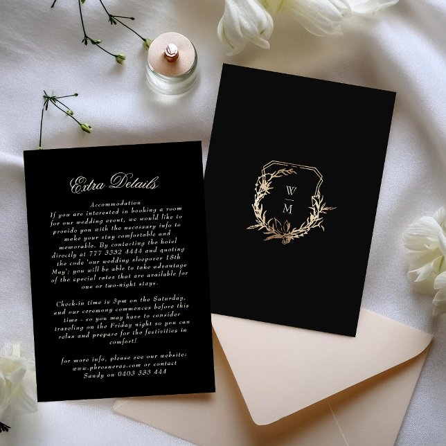 Tarjeta De Recepción Detalles formales de la guirnalda de oro en monogr (Subido por el creador)