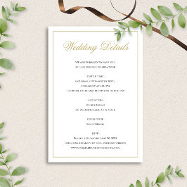 Tarjeta De Recepción Detalles formales del Boda de borde negro y oro cl