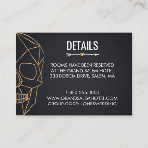 Tarjeta De Recepción Detalles geométricos de la boda del cráneo