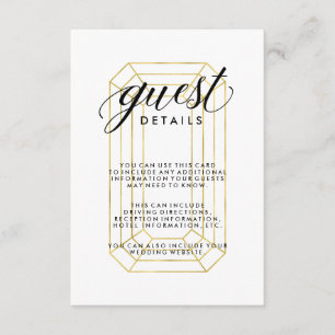 Tarjeta De Recepción Detalles geométricos de la huésped del diamante