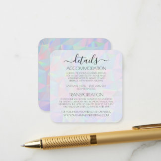 Tarjeta De Recepción Detalles geométricos iridiscentes personalizados