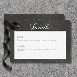 Tarjeta De Recepción Detalles góticos de cráneo negro y blanco y corazó