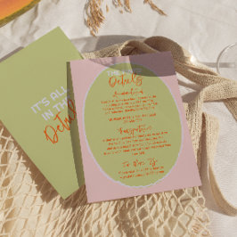 Tarjeta De Recepción Detalles ilustrados de Boda de diversión rápida ma