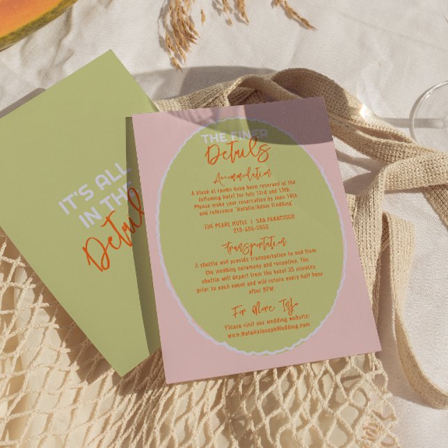 Tarjeta De Recepción Detalles ilustrados de Boda de diversión rápida ma (Subido por el creador)