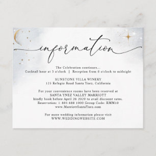 Tarjeta De Recepción Detalles/información de Boda Celestial elegante