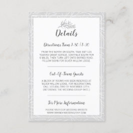 Tarjeta De Recepción Detalles / instrucciones de la hoja de plata botán