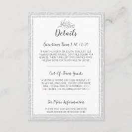 Tarjeta De Recepción Detalles / instrucciones de la hoja de plata botán