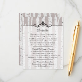 Tarjeta De Recepción Detalles/instrucciones del Boda Rústico del árbol