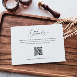 Tarjeta De Recepción Detalles minimalistas Boda de código QR