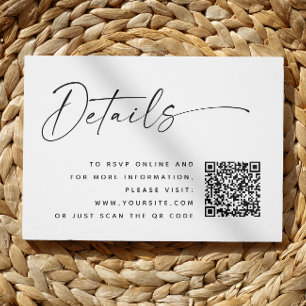 Tarjeta De Recepción Detalles minimalistas de Boda moderno y limpio C