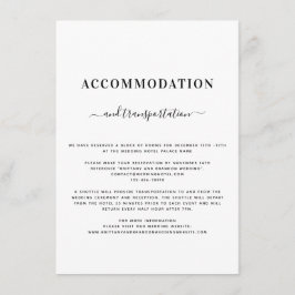 Tarjeta De Recepción Detalles minimalistas de Bodas blancos y negros mo