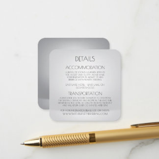Tarjeta De Recepción Detalles minimalistas de plata modernos personaliz