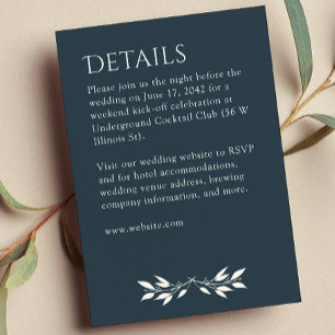 Tarjeta De Recepción Detalles minimalistas del monograma con tiras de í