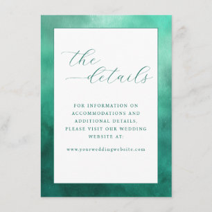 Tarjeta De Recepción Detalles minimalistas elegantes en azul turquesa