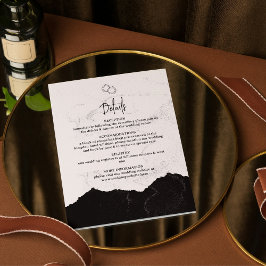 Tarjeta De Recepción Detalles Minimalistas modernos de Bodas blancos y