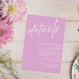 Tarjeta De Recepción Detalles minimalistas modernos y sencillos del bod